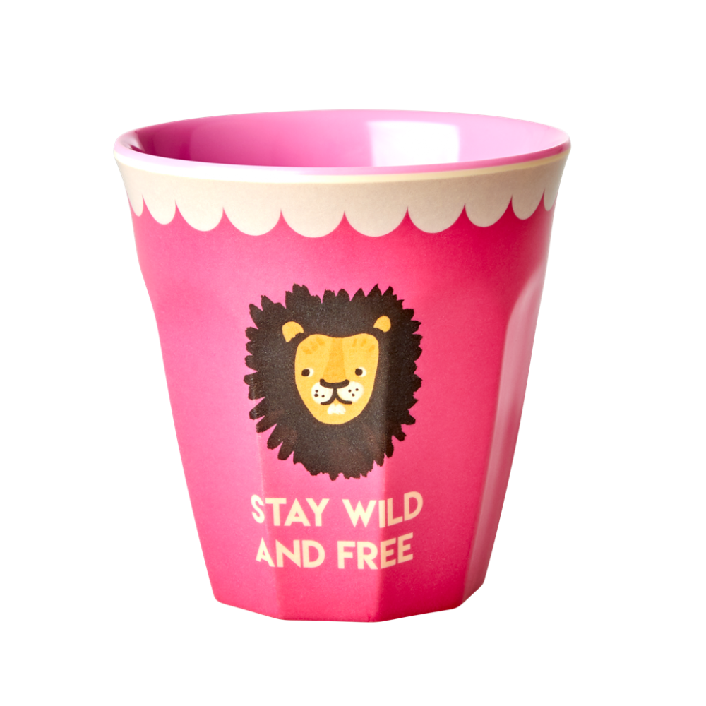 Pink Lion Print Melamine Cup By Rice DK